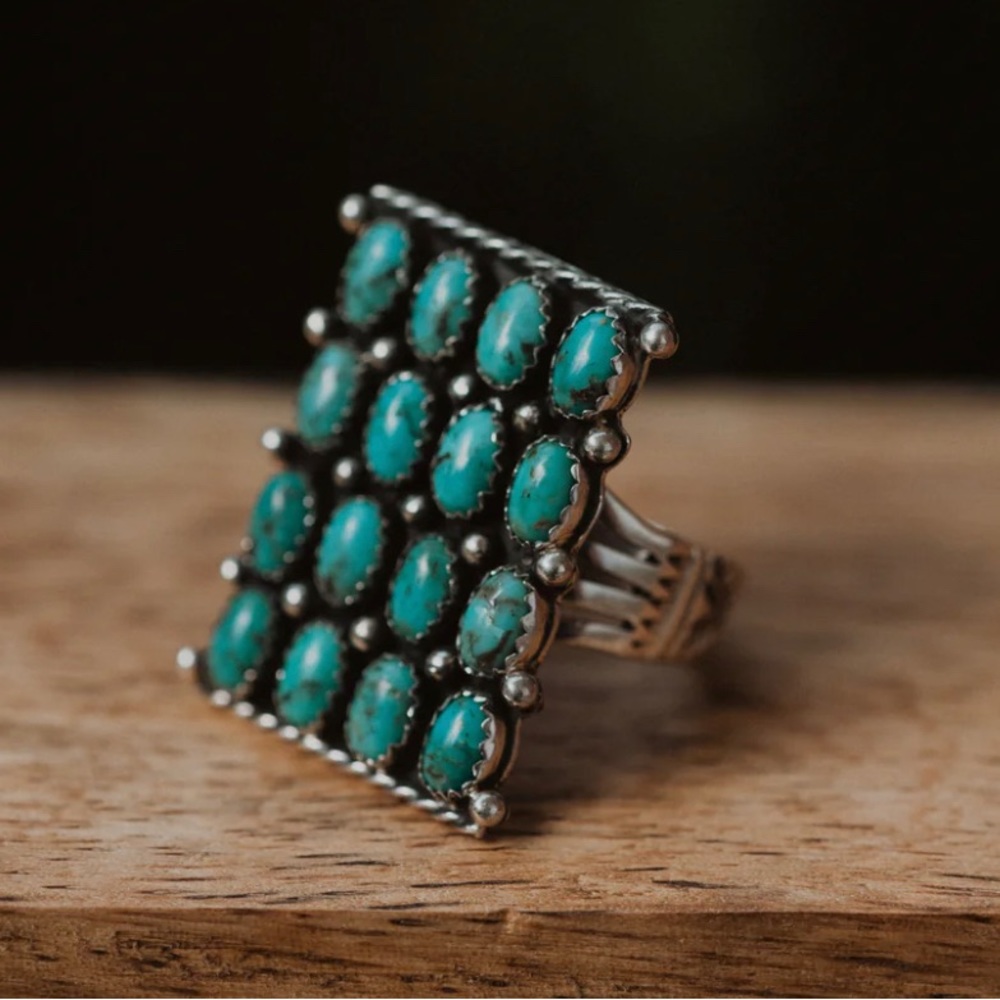 GOLDIE LEW “MADELINE CLUSTER” TURQUOISE RING